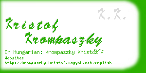 kristof krompaszky business card